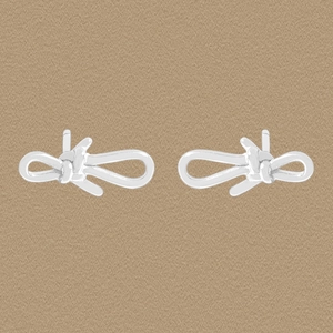S925 Sterling Silver Bowknot Stud Earrings For Women Minimalist Ribbon Knot Elegant Korean INS Style Niche Design Silver Earrings