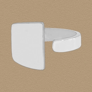 925 Sterling Silver Irregular Geometric Open Ring For Women Minimalist Adjustable Mirror Polish Shield Style Fashion Jewelry