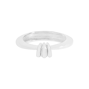 Minimalist S925 sterling silver triple ring with irregular dangling small hoops