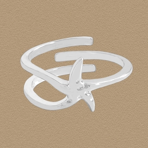 Minimalist 925 Sterling Silver Starfish Open Ring For Women Adjustable Rhinestone Sea Theme Fashion Jewelry Finger Ring Gift