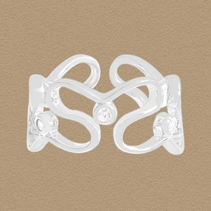 925 Sterling Silber Herz Ring Mit Zirkon Wellen Design Verstellbarer Offener Ring Minimalistischer Luxus Damen Schmuck