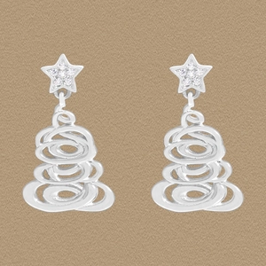 925 Sterling Silver Christmas Tree Stud Earrings For Women Korean Ins Light Luxury Star Zirconia Festive Earring Jewelry Gift