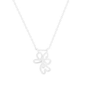 Minimalist S925 sterling silver necklace featuring a hollow flower pendant design for women