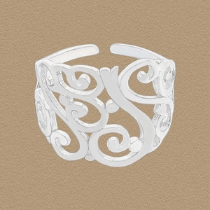 Bague Ouverte Vintage en Argent Sterling 925 Filigrane Ajourée pour Femme Bague Ajustable Large en Treillis Géométrique Bijoux
