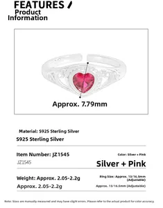 Detail of S925 silver ring featuring a 7.79mm heart ruby and filigree design