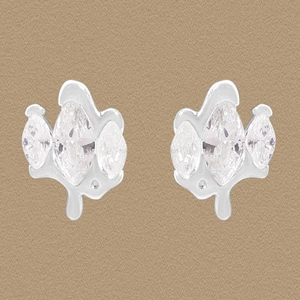 925 Sterling Silver Rhinestone Marquise Cut Stud Earrings Irregular Streamline Design Elegant Minimalist Silver Color Women Jewelry