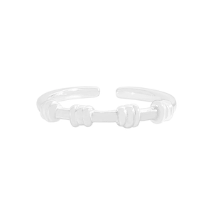 Minimalist S925 sterling silver spiral ring with adjustable open band for women