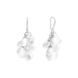 Boucles d'oreilles pendantes en argent S925 avec perles en grappe de raisin
