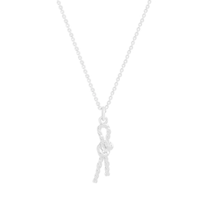 S925 sterling silver necklace featuring a minimalist knot design pendant on fine link chain