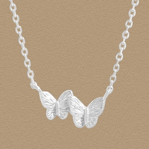 Korean Minimalist S925 Sterling Silver Butterfly Pendant Necklace Small Delicate Silver Clavicle Chain For Women Jewelry Gift