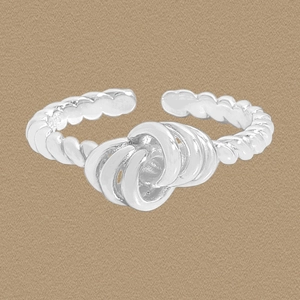 Minimalist 925 Sterling Silver Twisted Knot Open Ring For Women Electroplated Adjustable Finger Ring Vintage Fine Jewelry