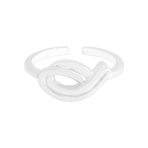 Minimalist S925 sterling silver open ring with an elegant twisted knot design