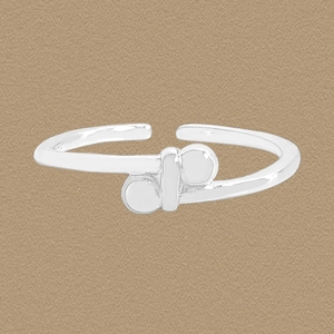 Anello Aperto in Argento Sterling S925 per Donna Minimalista Geometrico Doppia Perla Regolabile Anello da Dito Gioielli Stile Coreano INS
