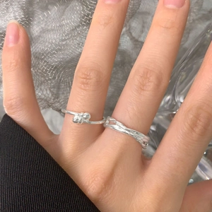 Set di anelli aperti in argento sterling S925 dal design minimalista e di lusso per donna