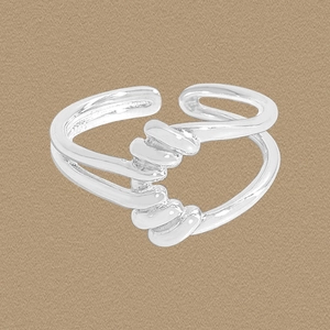 Bague en Argent Sterling 925 avec Fil Enveloppé Creux pour Femme Minimaliste Luxe Léger Réglable Anneau Ouvert Bijoux Cadeau