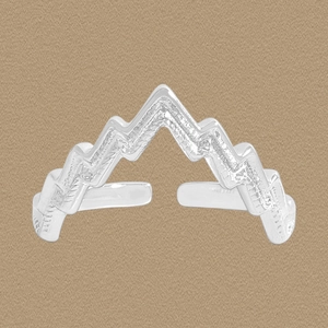 S925 Sterlingsilber Ring Minimalistisch Geometrisches Gebirge V-Form Unregelmäßig Öffnung Verstellbar Ins Stil Ring Schmuck Geschenk Damen