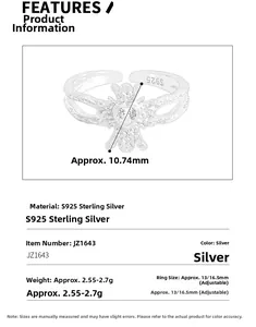 Vue détaillée bague en argent S925 à texture martelée avec pierre de zircon en cœur