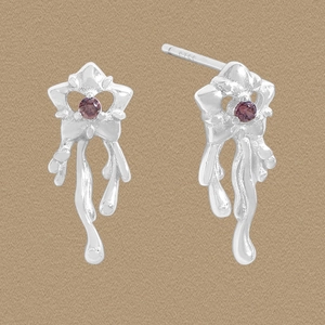 Boucles d'Oreilles Clous Étoile Fluide en Fusion Avec Zirconia Tige en Argent Sterling 925 Bijoux Style Tendance Pour Femmes