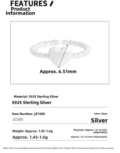 Detail showing S925 sterling silver frosted heart ring with twisted rope texture band