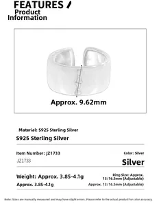 Macro detail of S925 sterling silver bow ring showing 9.62mm width and adjustable size