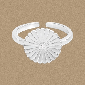 S925 Sterling Silver Daisy Flower Open Ring For Women Elegant Rhinestone Adjustable Finger Ring Fashion Jewelry Gift