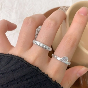 Elegant S925 sterling silver starburst rings with zircon stones for women fashion