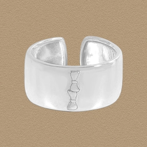 925 Sterling Silver Bowknot Wide Band Open Ring Minimalist INS Style Adjustable Elegant Jewelry For Women Daily Dating Finger Accessory