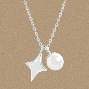 925 Sterling Silver Starburst Artificial Pearl Pendant Necklace Elegant Fashion Ins Style Jewelry Gift For Women