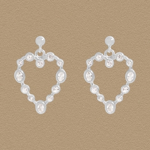 Boucles d'Oreilles Clous Cœur en Argent Sterling 925 pour Femmes Pendentif Cœur en Strass Bijoux Élégants de Luxe