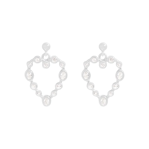 Élégantes boucles d'oreilles cœur en argent 925 avec pierres de zircone brillantes