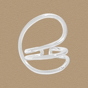 S925 Sterling Silver Curved Line Open Ring For Women Minimalist Irregular Geometric Multi Layer Wrap Ring Korean Chic Jewelry Gift