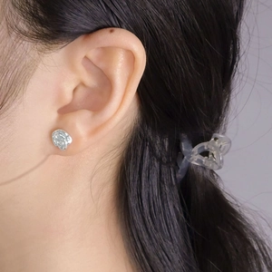 S925 sterling silver irregular lava texture stud earrings with fluid metal finish