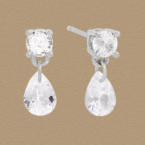 S925 Sterling Silver Waterdrop Zirconia Stud Earrings For Women Minimalist Pear Shaped Dangle Earrings Small Jewelry Gift