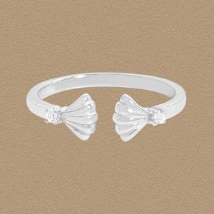 925 Sterling Silver Shell Open Ring For Women Adjustable Ocean Style Rhinestone Niche Design Korean Ins Fashion Jewelry