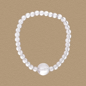 Bracelet de Perles en Cristal de Roche en Argent Sterling S925 pour Femme Bracelet Elastique Minimaliste en Pierre Naturelle Cadeau Bijou