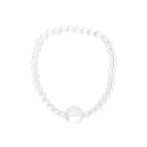 Bracelet minimaliste en argent S925 avec des perles de cristal naturel transparent et rond