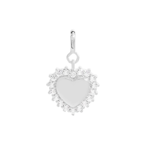Luxurious S925 sterling silver heart pendant featuring zircon stones and mirror finish