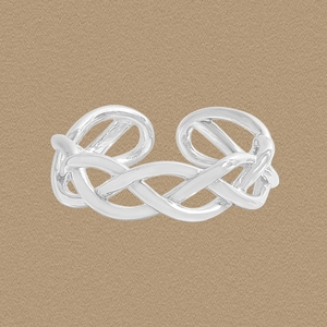 S925 Sterling Silver Woven Celtic Knot Adjustable Open Ring For Women Minimalist Geometric Intertwined Silver Jewelry Finger Ring