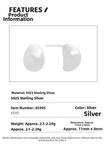 Détails techniques des boucles d'oreilles en argent fin S925 avec finition mate