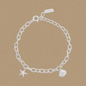 925 Sterling Silver Bracelet Starfish Shell Ocean Charms Beach Jewelry For Women Elegant Delicate Sea Life Gift