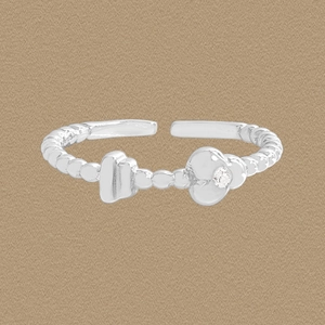 S925 Sterling Silver Zirconia Flower Beads Ring For Women Minimalist Open Adjustable Finger Ring Korean Ins Style Fashion Jewelry
