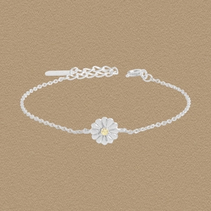 S925 Sterling Silver Daisy Bracelet For Women Zirconia Flower Charm Adjustable Chain Korean Style Elegant Jewelry Gift