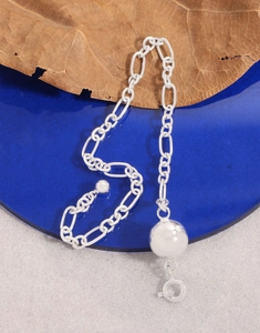 Detail of S925 sterling silver ball chain bracelet featuring the 925 hallmark stamp