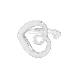 Minimalist S925 sterling silver open ring featuring an elegant hollow heart design