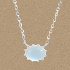 925 Sterling Silver Oval Aquamarine Pendant Necklace For Women Elegant Minimalist Jewelry Silver Clavicle Chain Gift