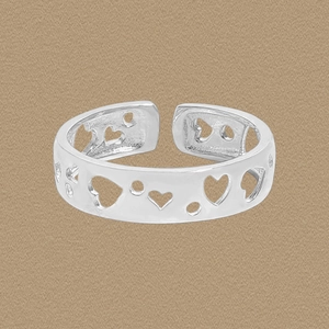 S925 Sterling Silver Hollow Heart Ring For Women Minimalist Open Adjustable Niche Design Ins Style Fashion Finger Ring Gift