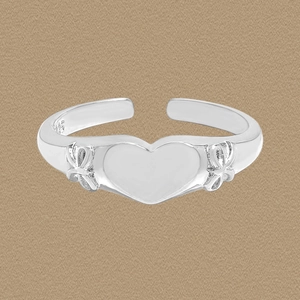 925 Sterling Silver Heart Bowknot Open Ring For Women Minimalist Adjustable Korean Ins Style Polished Silver Finger Ring Fashion Jewelry Gift