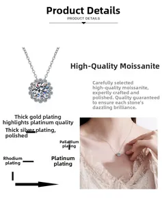 Détail du collier moissanite montrant le placage multicouche et le processus de polissage