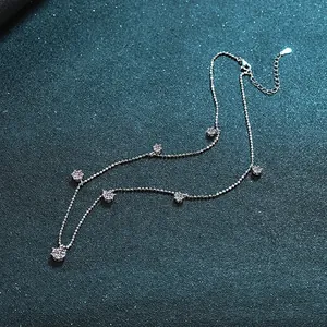 Collier élégant en argent sterling S925 avec pierres moissanite de 3,2 carats