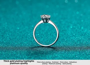 Détail d'une bague en argent 925 avec placage multicouche et sertissage poli à six griffes